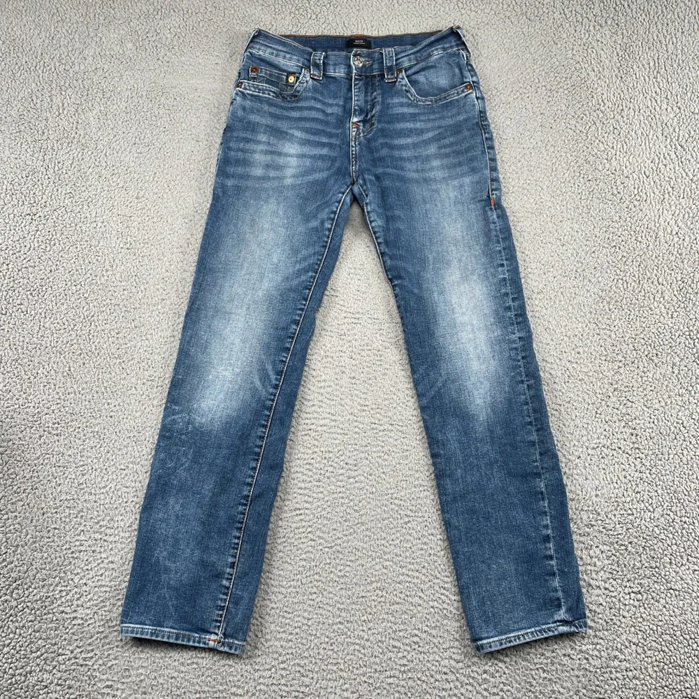 True Religion Jeans Mens 32 Blue Rocco Relaxed Skinny Denim Casual Classic